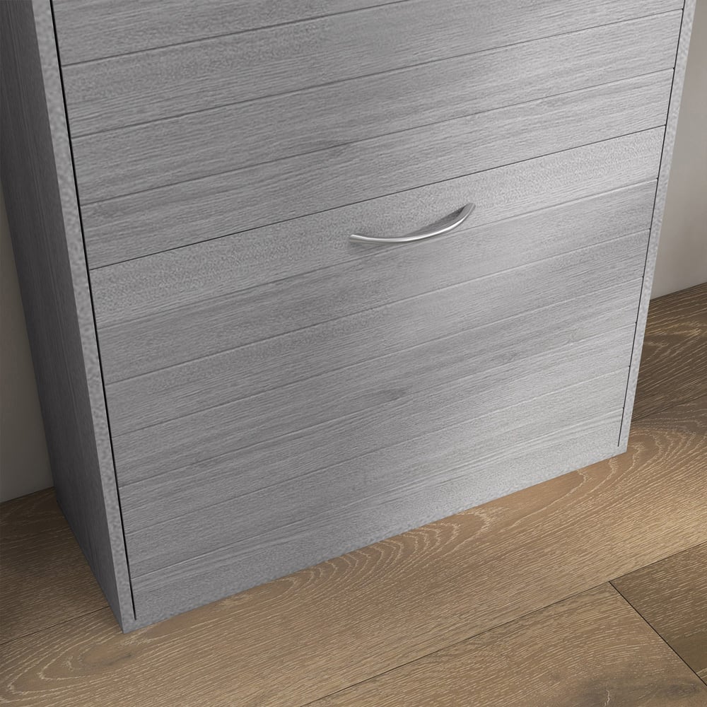 HOMCOM 3 Flip Drawer Grey Slim Shoe Storage Image 3