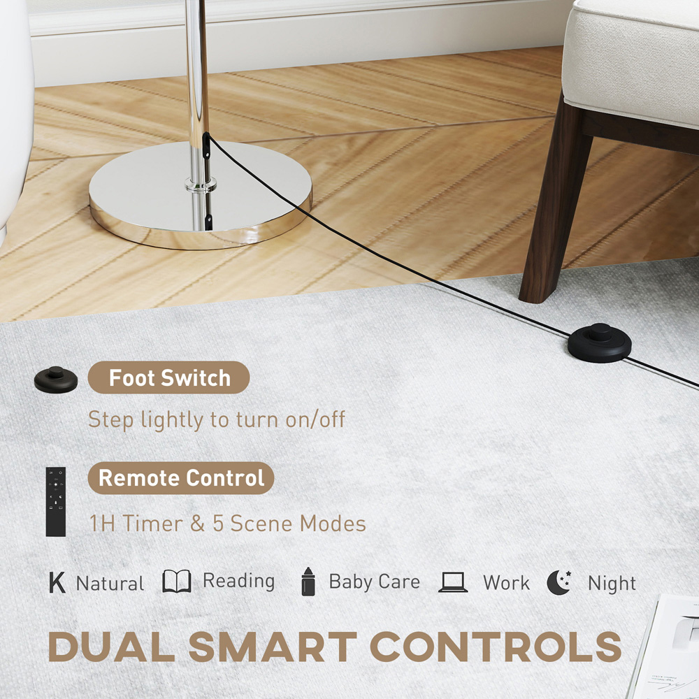 HOMCOM Dimmable Standing Floor Lamp Image 7