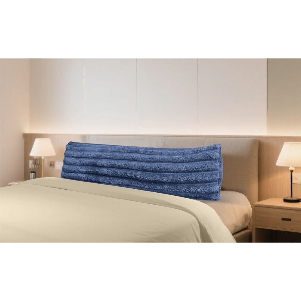 Velosso Navy Jumbo Cord Bolster Pillow 137 x 40cm Image 2