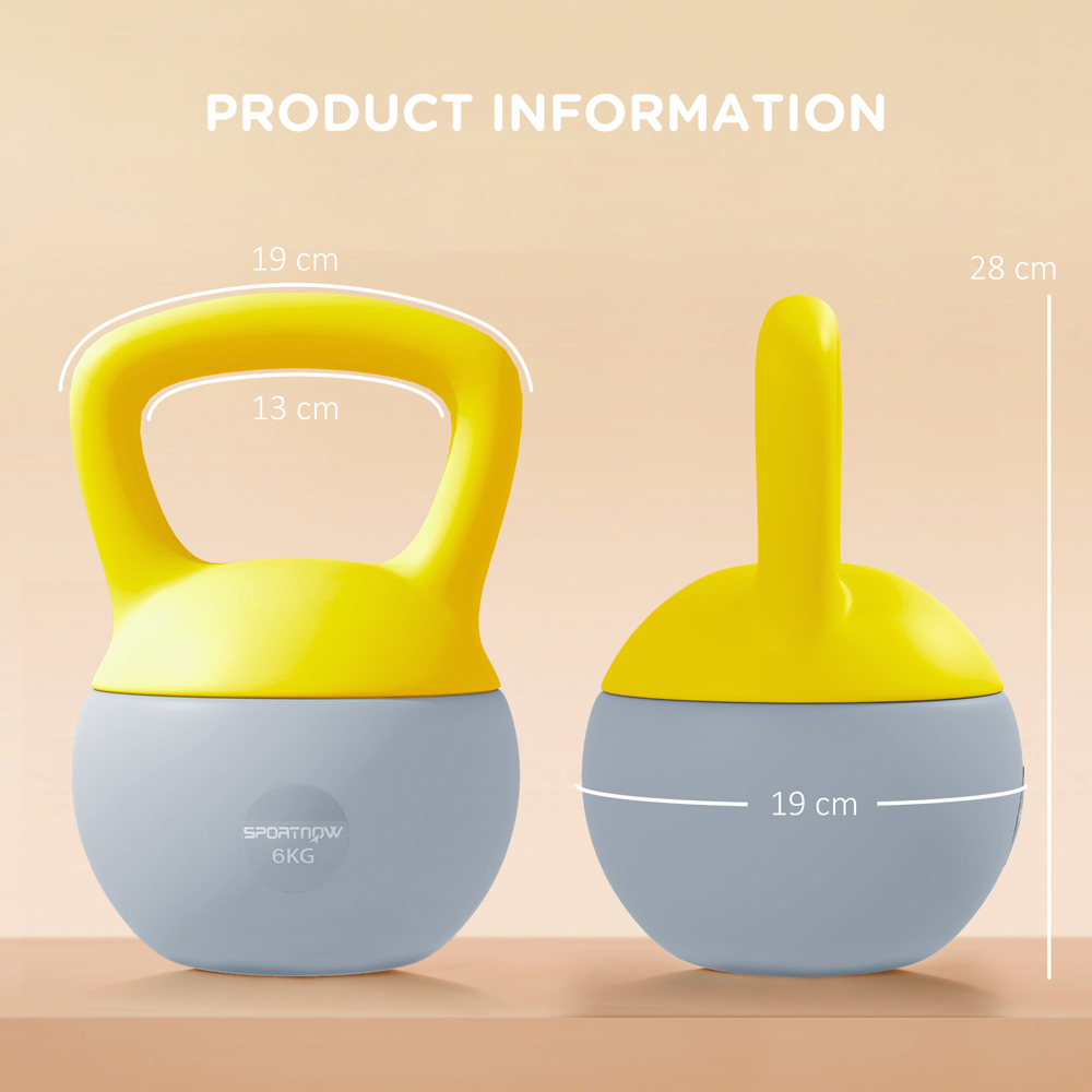 SPORTNOW Yellow and Grey Kettlebell 6kg Image 9