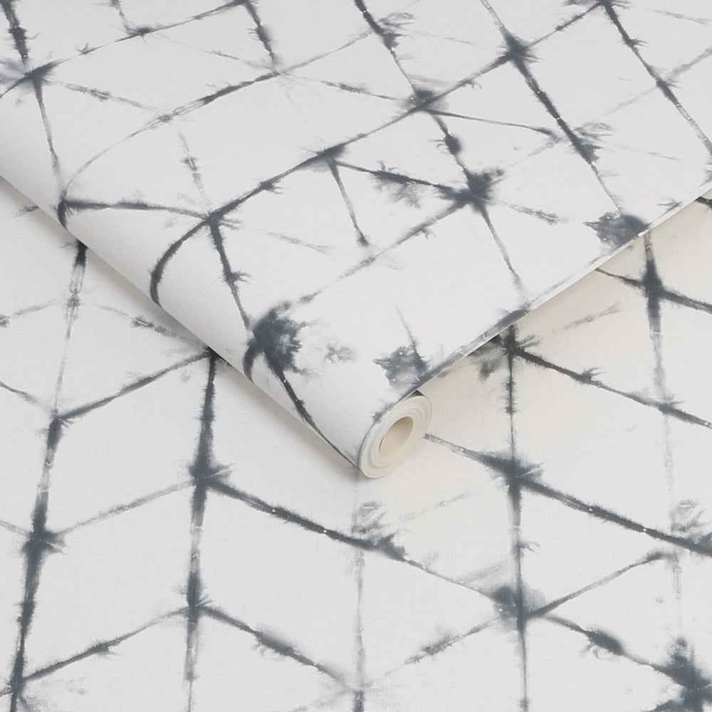 Fresco Tie Dye Geo Mono Wallpaper Image 2