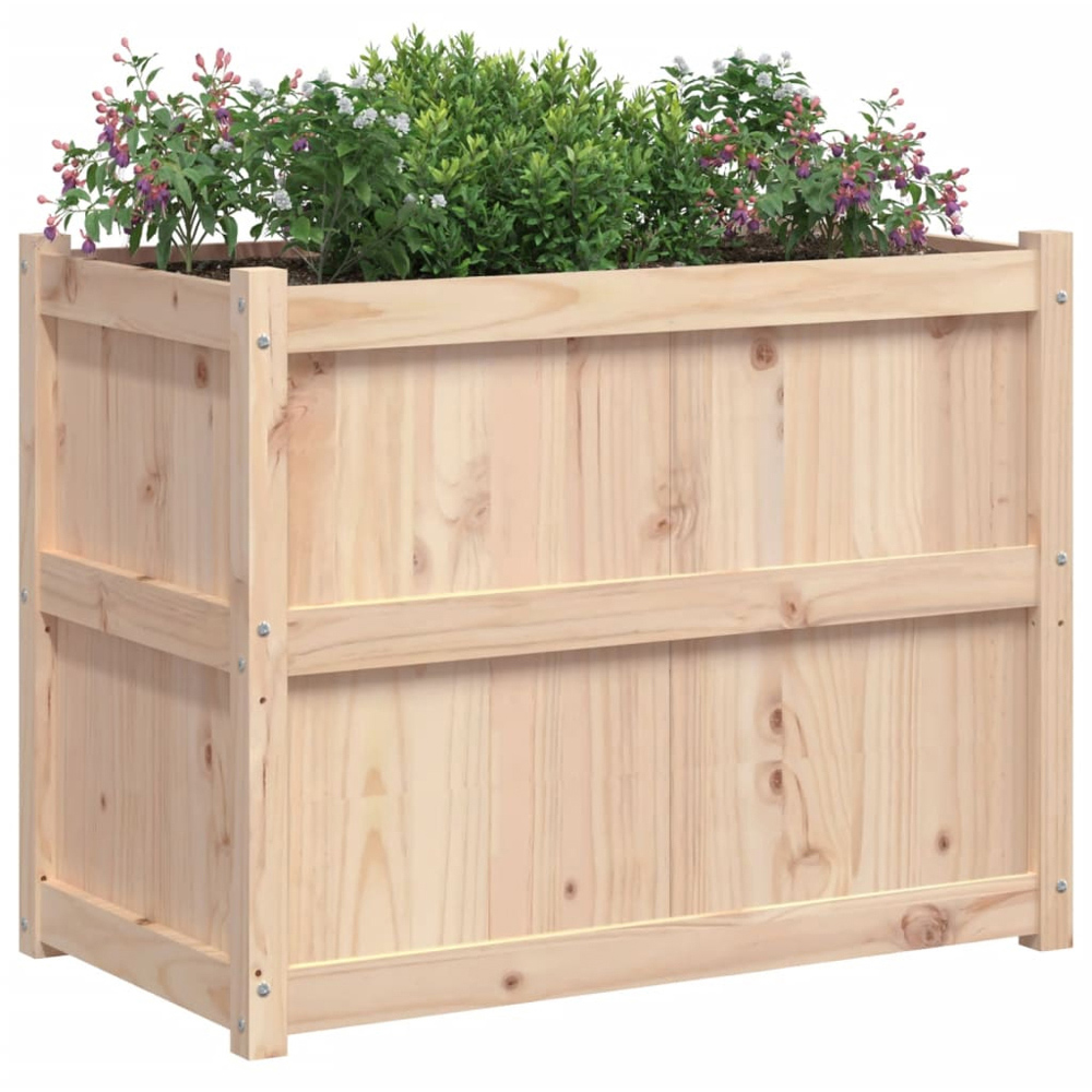 vidaXL Natural Solid Pine Wood Garden Planter Image 3