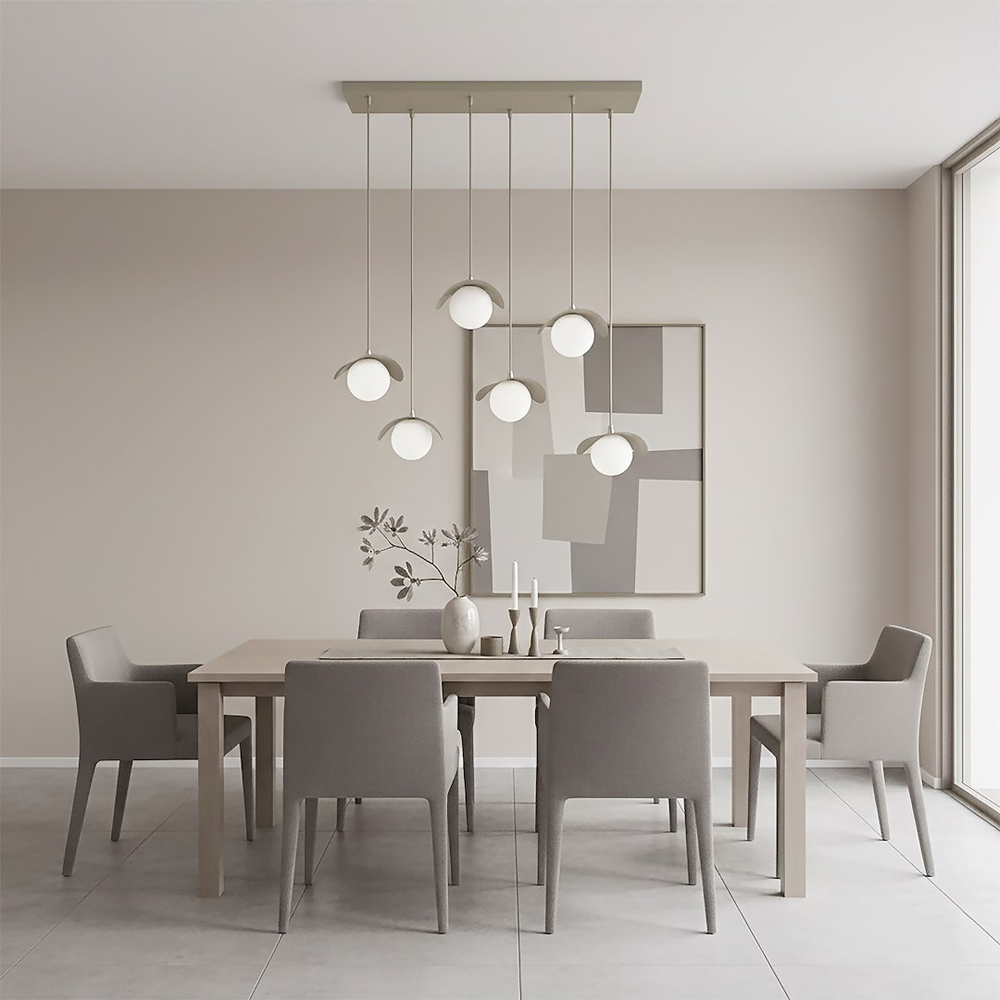 Emibig Ritual 6 Light Beige G9 Ceiling Pendant Light Image 7
