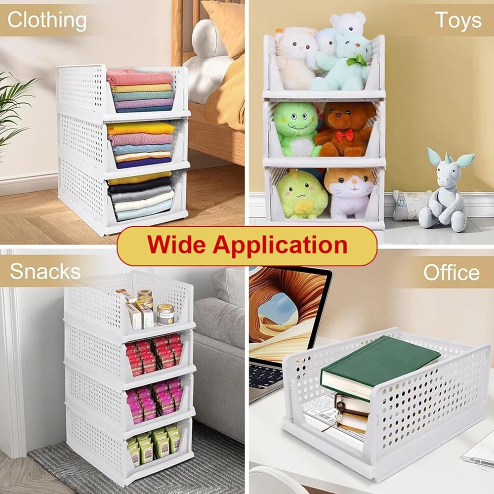 ATEK Stackable Foldable Pull-Out Storage Organiser Drawer 5 Pack Image 5