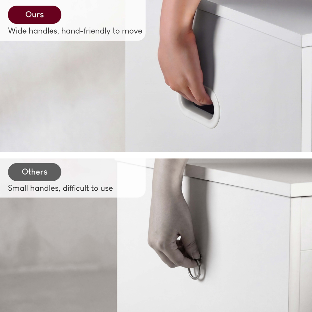 VIDA DESIGNS White Small Storage Ottoman Bench Image 6