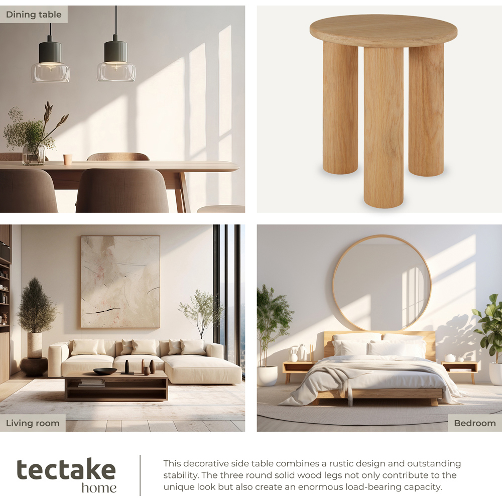 tectake Sisi Round Wooden Side Table Image 6