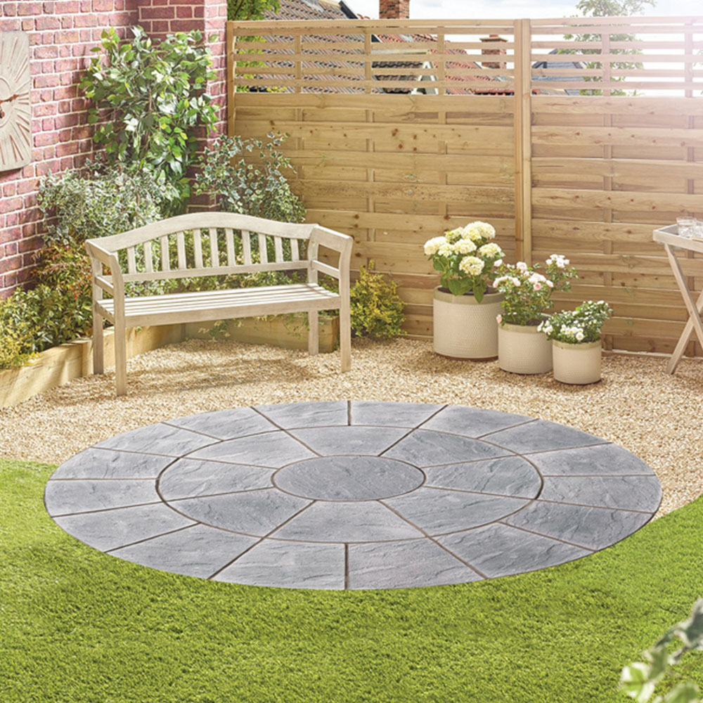 Stylish Stone Chantry Circle Paving Kit 2.4m Graphite Image 2