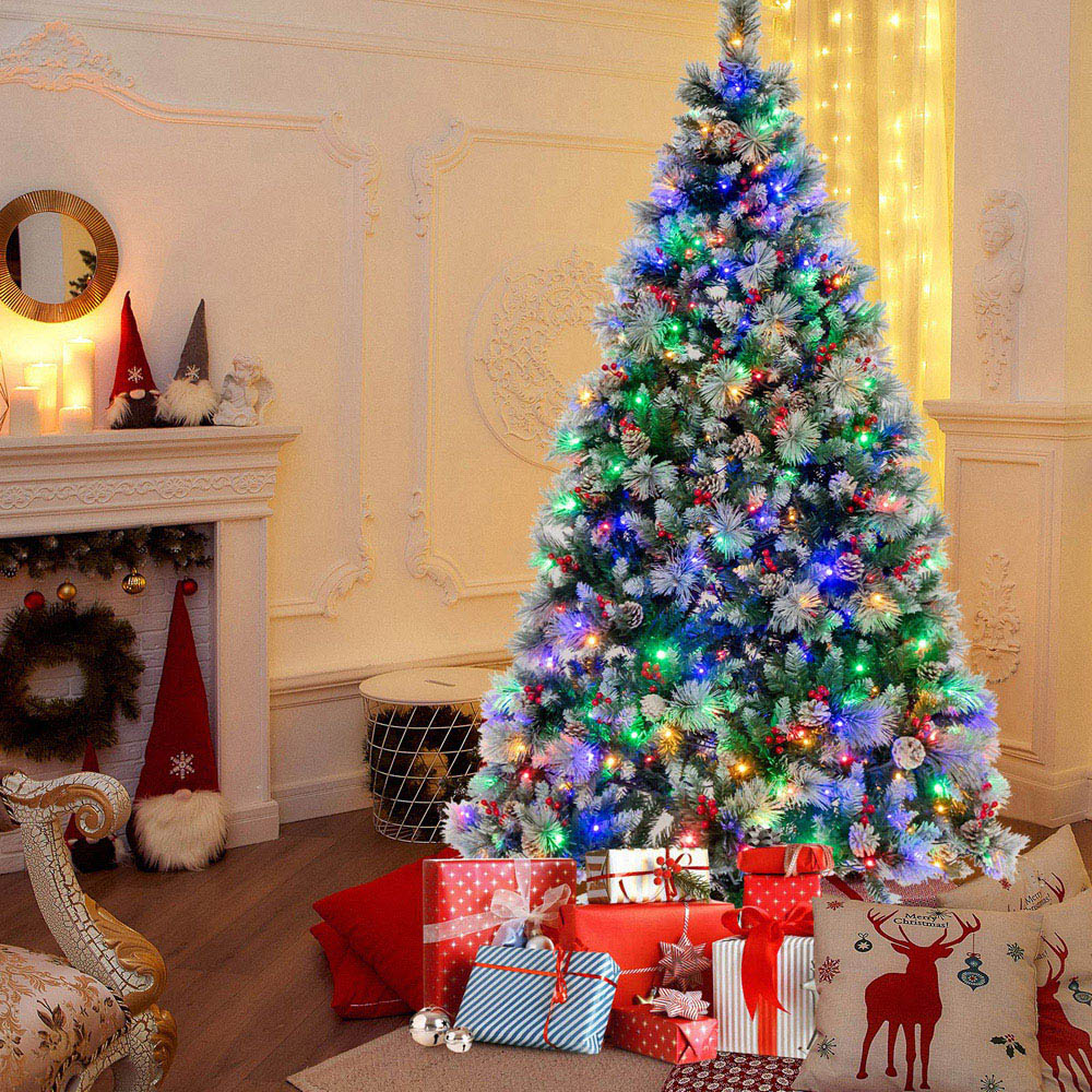 Costway Pre Lit Warm White LED Artificial Christmas Tree 7ft Image 8