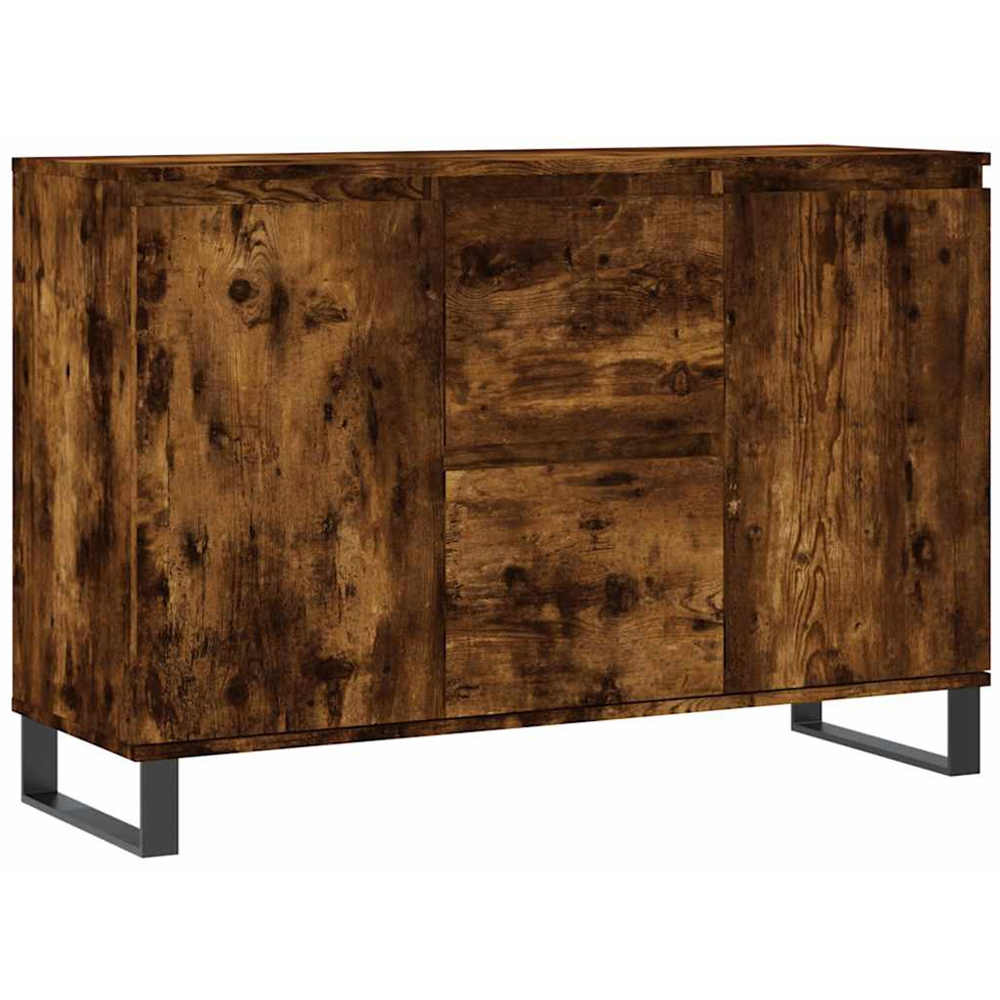 vidaXL 2 Door 2 Drawer Smoked Oak Sideboard Image 2