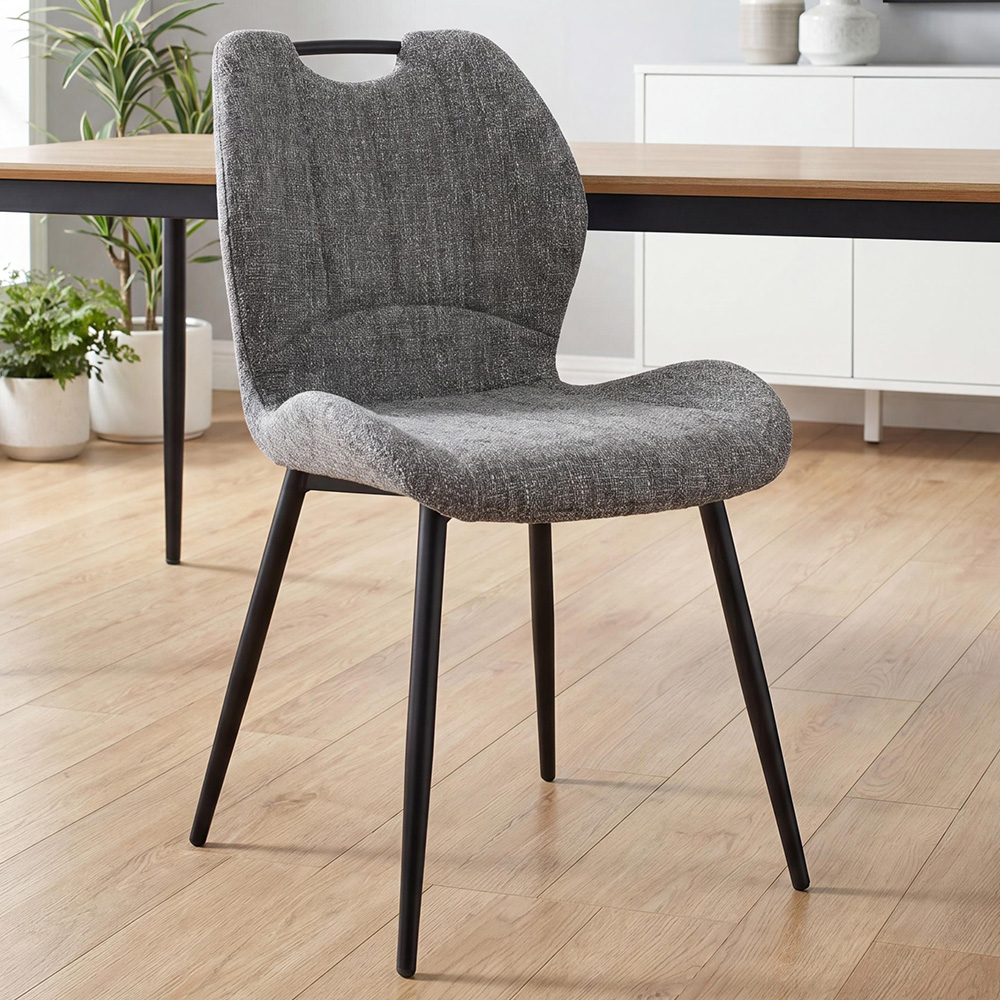 wilko Brooks Dark Grey Handle Back Dining Chair Image 1
