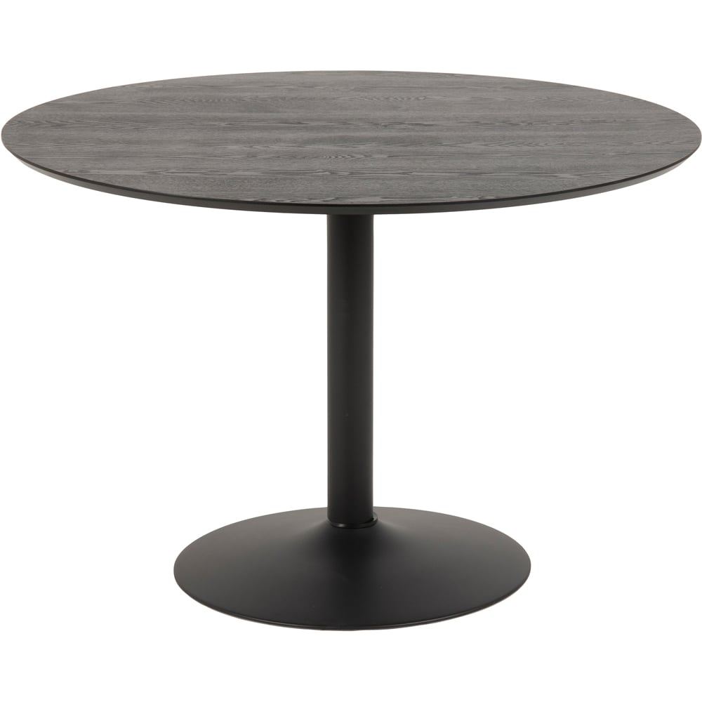 Florence Ibiza Round 4 Seater Dining Table Black Ash and Matt Black Image 2