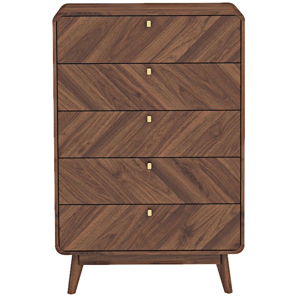 Kudl LV44 5 Drawer Columbian Walnut Chest of Drawers Image 3