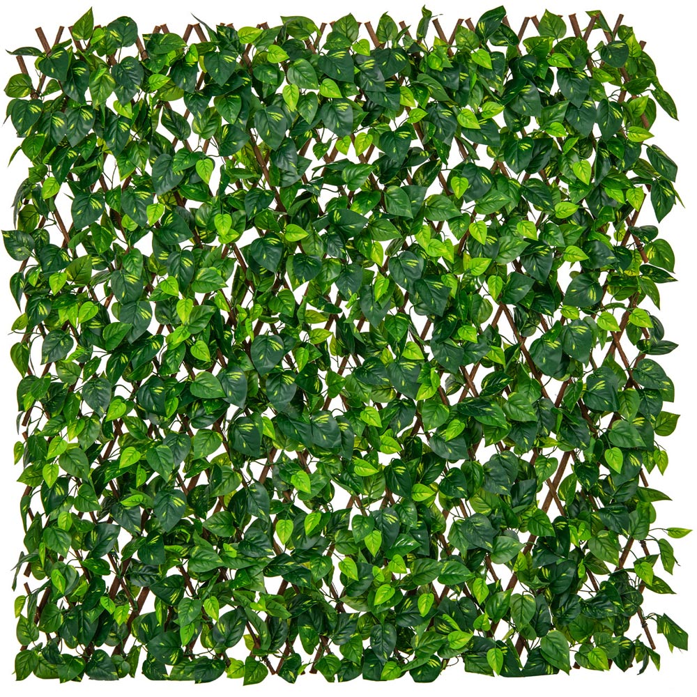 Costway Green 2.9 x 5.9ft Privacy Fence Panel with Real Willow Frame Image 2