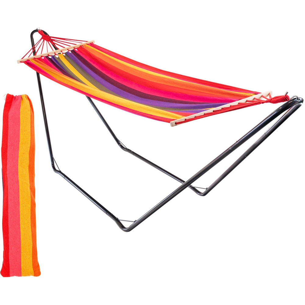 Harbour Housewares Multicolour Stripe Spreader Bar Garden Hammock Image 2
