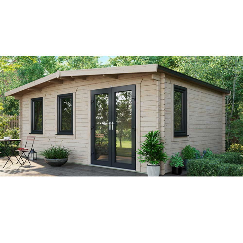 Power Sheds 14 x 18ft Right Double Door Chalet Log Cabin Image 3