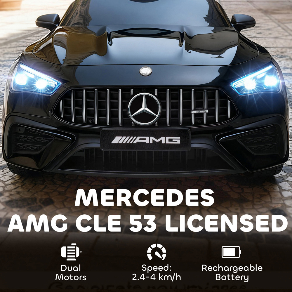 Tommy Toys Kids Black Licensed Mercedes AMG Electric Ride On Car with Remote and Seatbelt 12V Image 4