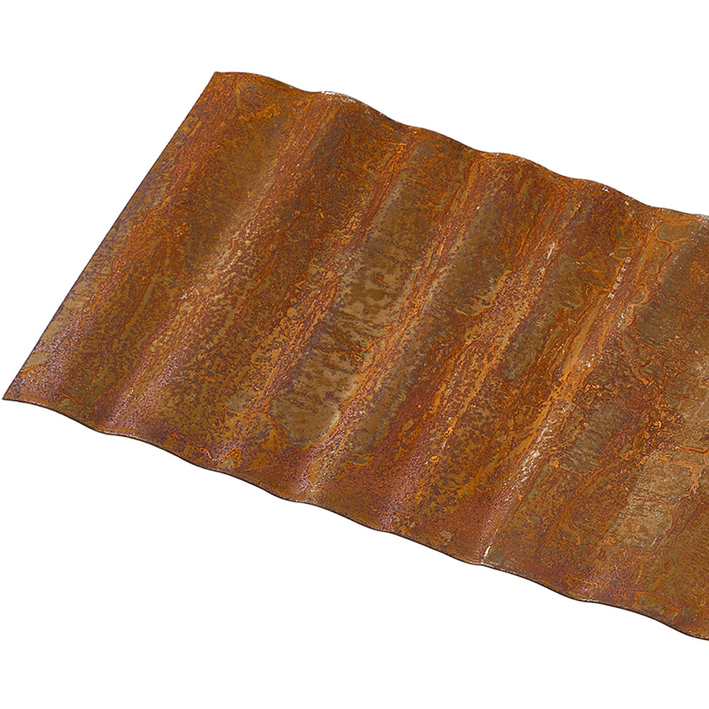 Living and Home 6m x 15.5cm Brown Metal Corrugated Flexible Garden Edging Image 4