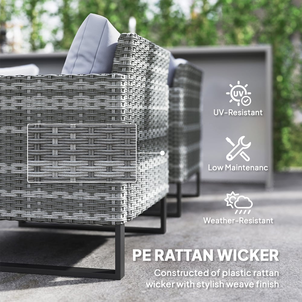 Outsunny 7 Seater Light Grey Sectional Outdoor Furniture Image 5