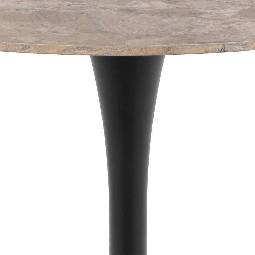 Florence Malta Brown and Black Ceramic Round Dining Table Image 4