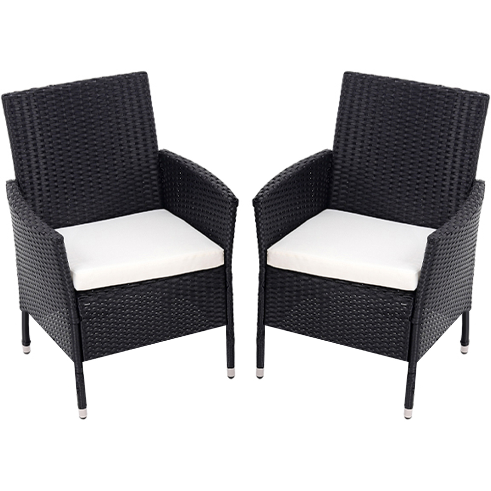 Living and Home Set of 2 Rattan Chair with Cushioned Seat Image 4