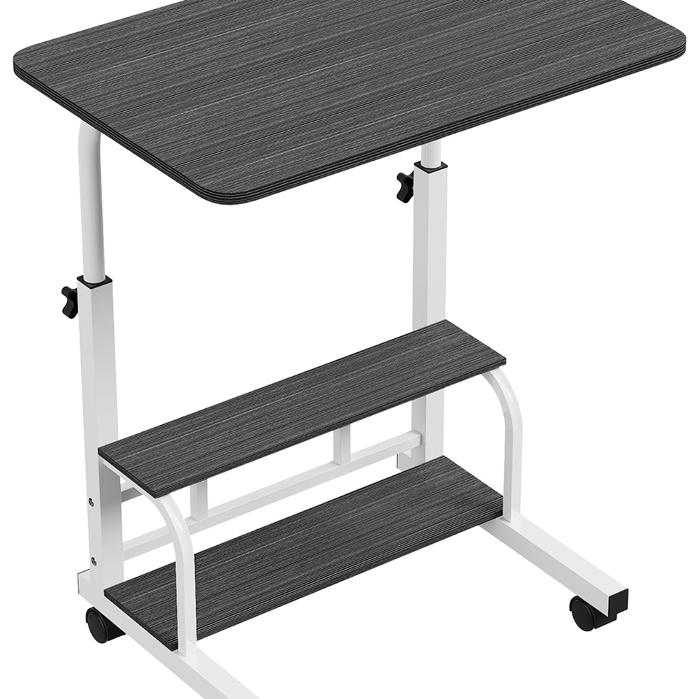 Living and Home 2 Shelf White Adjustable Overbed Table Image 3