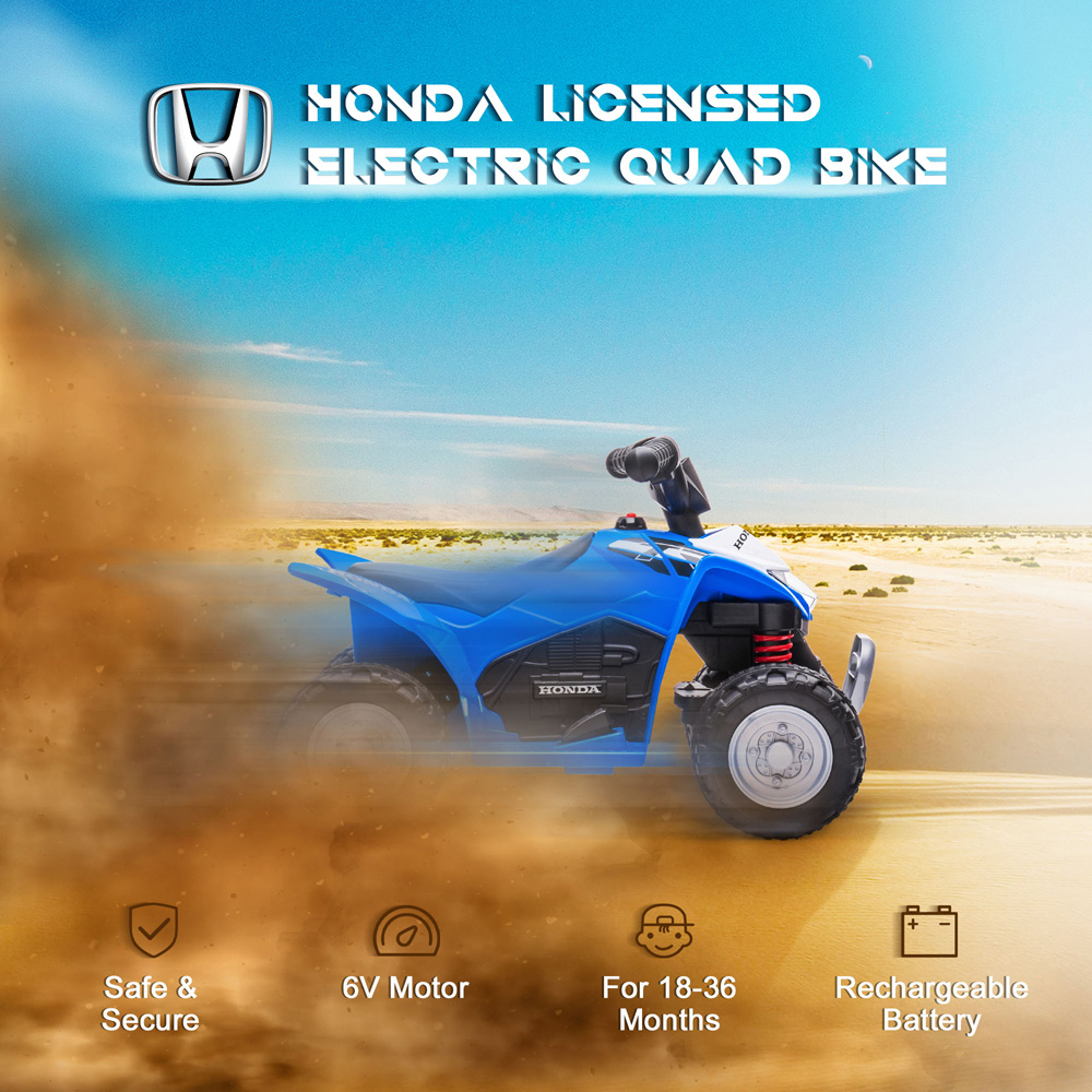 AIYAPLAY Kids Blue Honda Licensed Electric Quad Bike Image 4