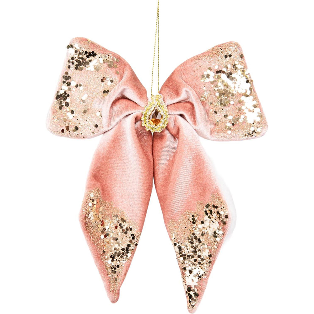 Shatchi Pink Bow Ornament 3 Pack Image 1