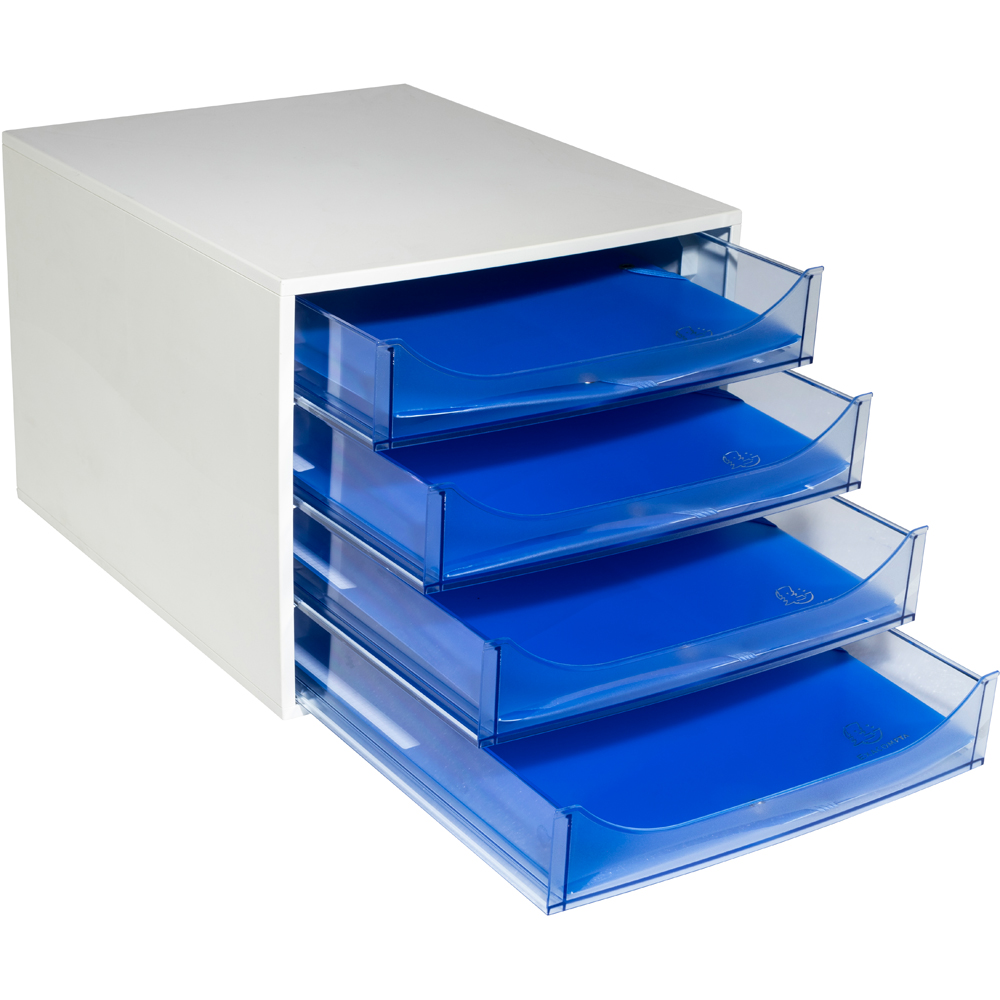 Exacompta EcoBox Linicolor 4 Drawer Ice Blue Desk Organiser Image 5