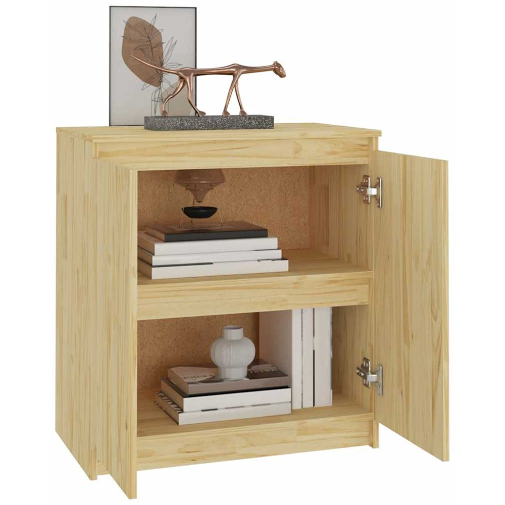 vidaXL 2 Door Natural Solid Pine Wood Side Cabinet Image 3