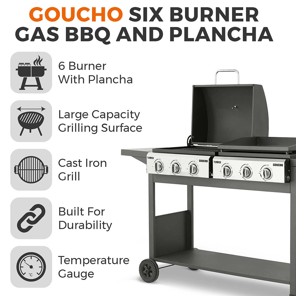 Tower Goucho 6 Burner Gas BBQ and Plancha Image 8
