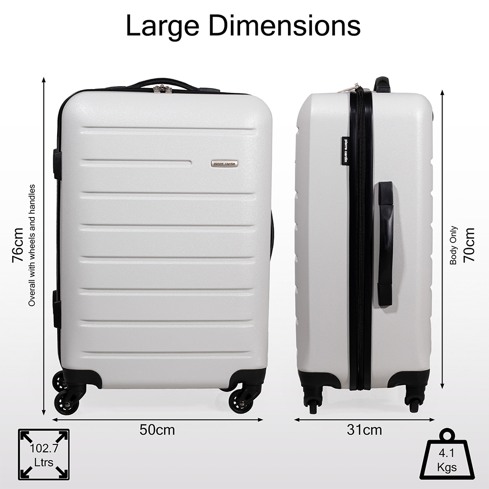 Pierre Cardin Voyager Large Silver Hard Shell Lightweight Trolley Suitcase Image 7
