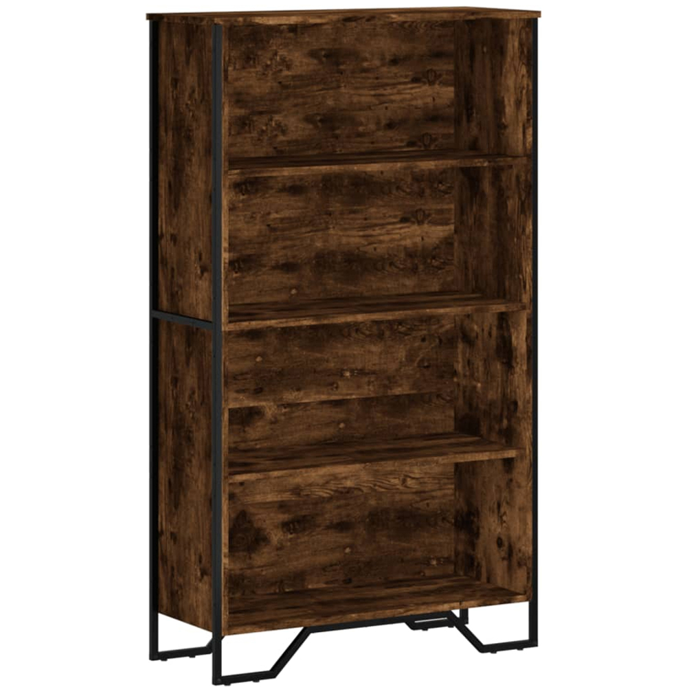 vidaXL 4 Shelf Smoked Oak Bookcase Image 2