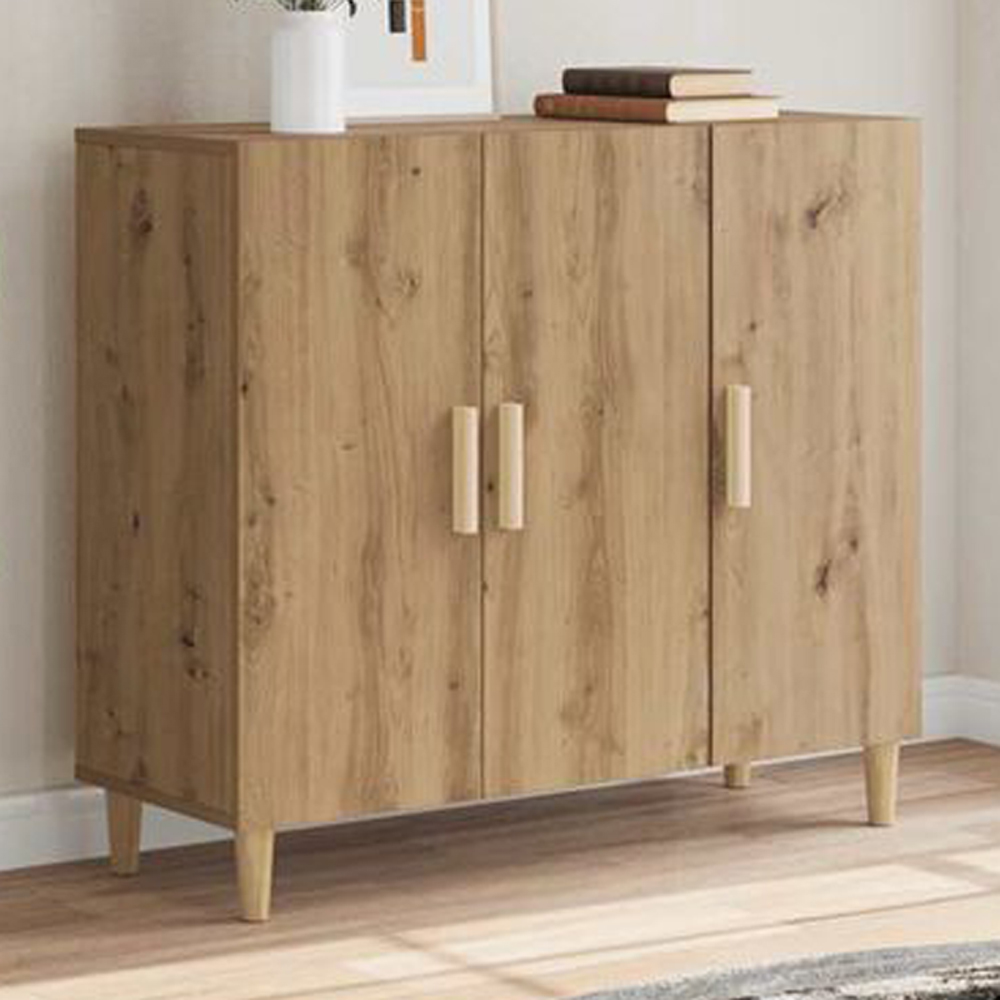 vidaXL 3 Door Artisan Oak Sideboard Image 1