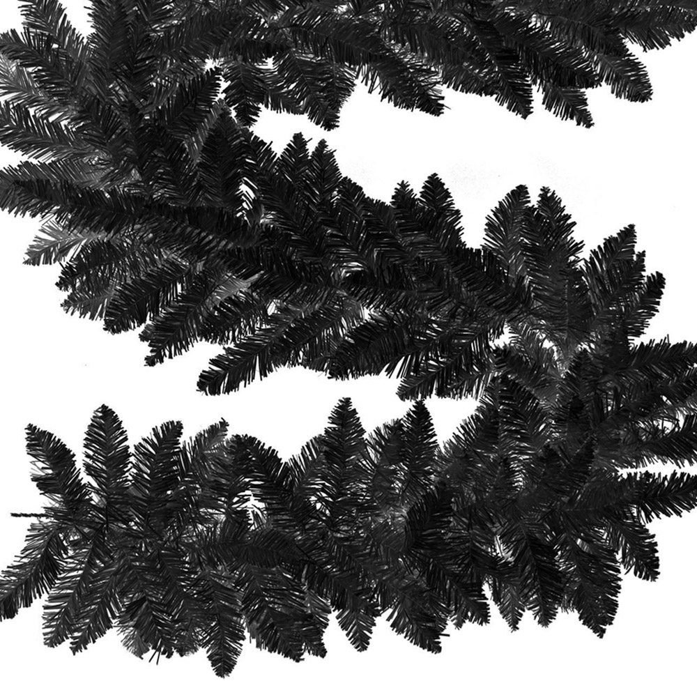 Shatchi Imperial Pine Plain Black Garland 200cm Image 2