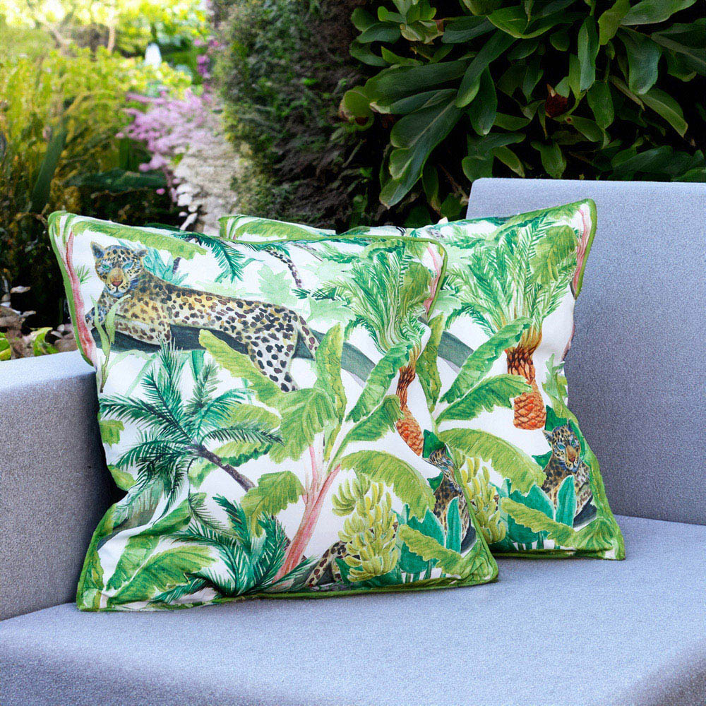 Streetwize Green Leopard Jungle Outdoor Scatter Cushion 4 Pack Image 2