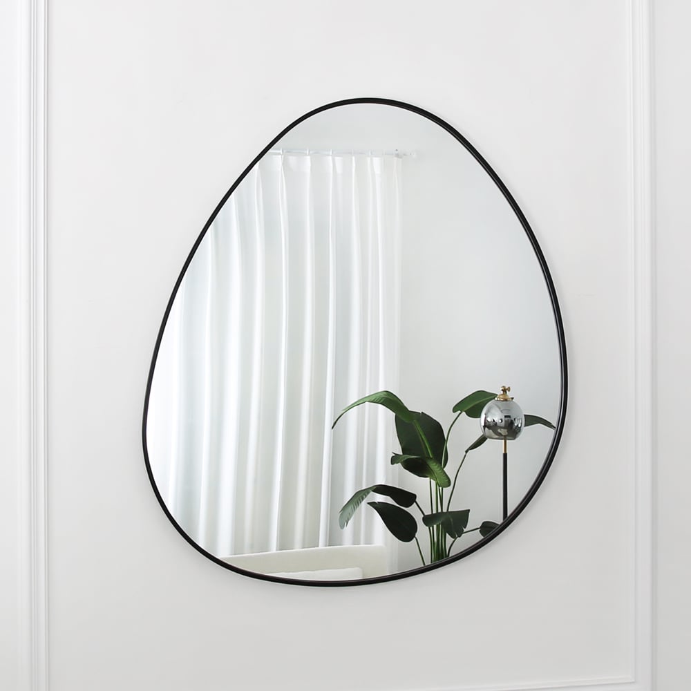 Anax Black Framed Pebble Wall Mirror 110 x 90cm Image 3