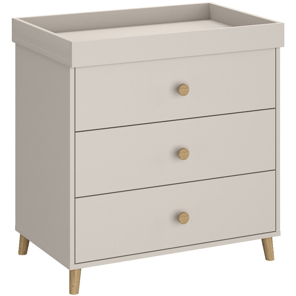 Shefa 890 3 Drawer Cashmere Beige Kids Changing Dresser Image 2