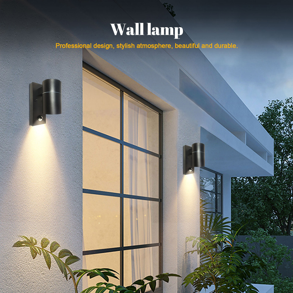 ExtraStar Black Stainless Steel Wall Downlight with Motion Sensor Image 4