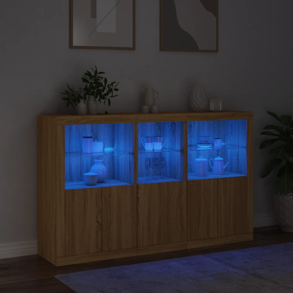 vidaXL 6 Door 6 Shelf Sonoma Oak Large Sideboard Image 5