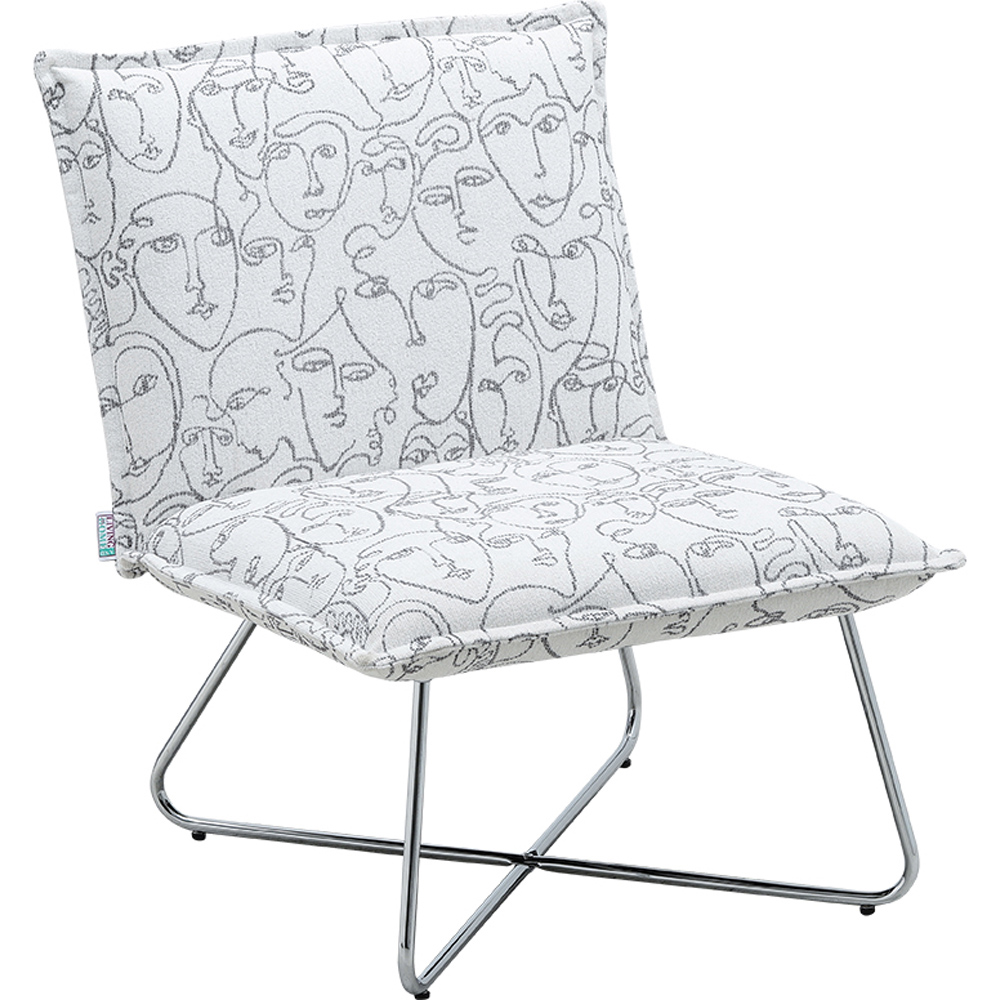 Living and Home Modernism White Accent Chair with Metal Base Image 2