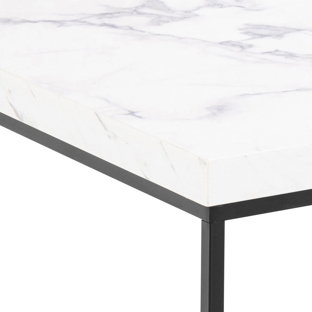 Florence Barossa White Marble Carrara Top Square Coffee Table Image 4