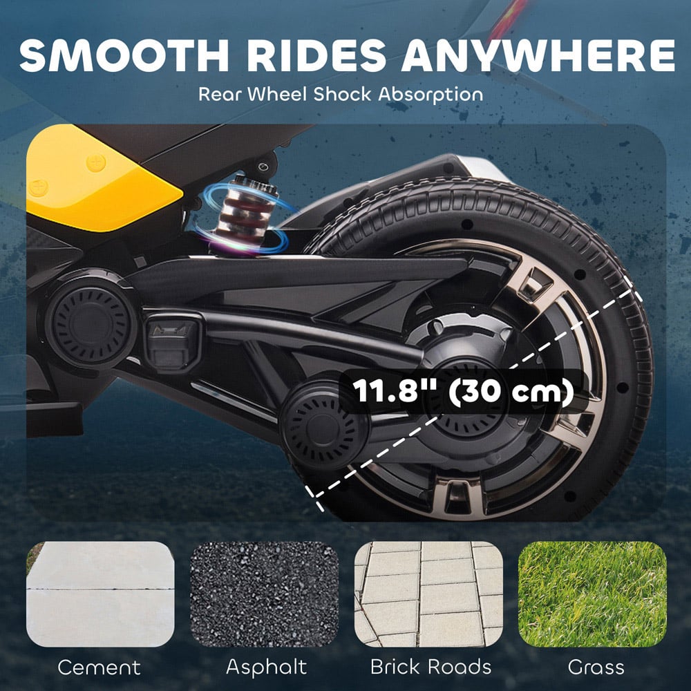 AIYAPLAY Kids Yellow Ride On Electric ATV Quad Bike 12V Image 6