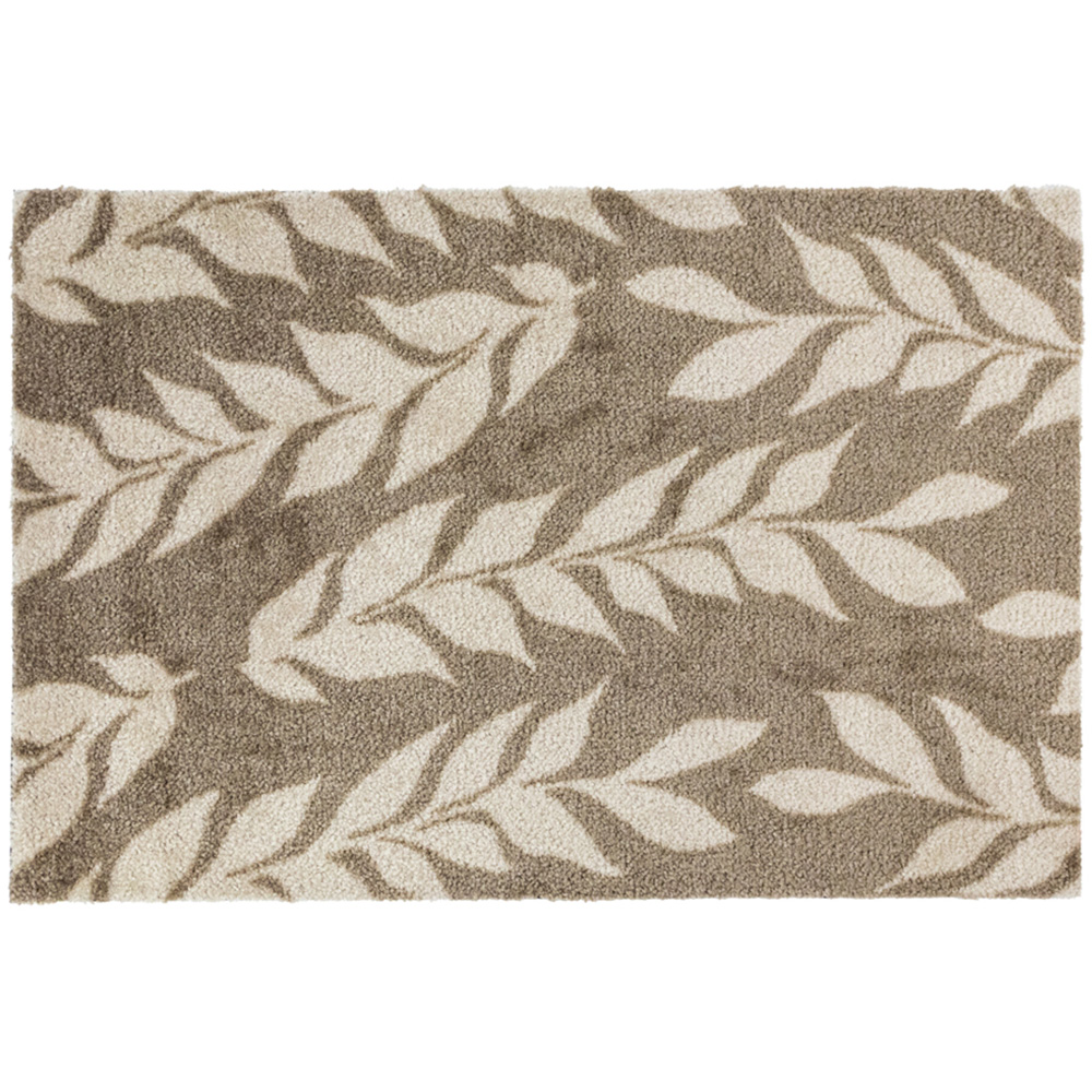 JVL Mega Brown Leaves Latex Backed Door Mat and Runner Set Image 4