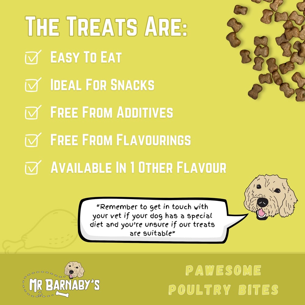 Mr Barnaby's Pawsome Poultry Bites Grain-Free Hypoallergenic Dog Treats 100g 2 Pack Image 6