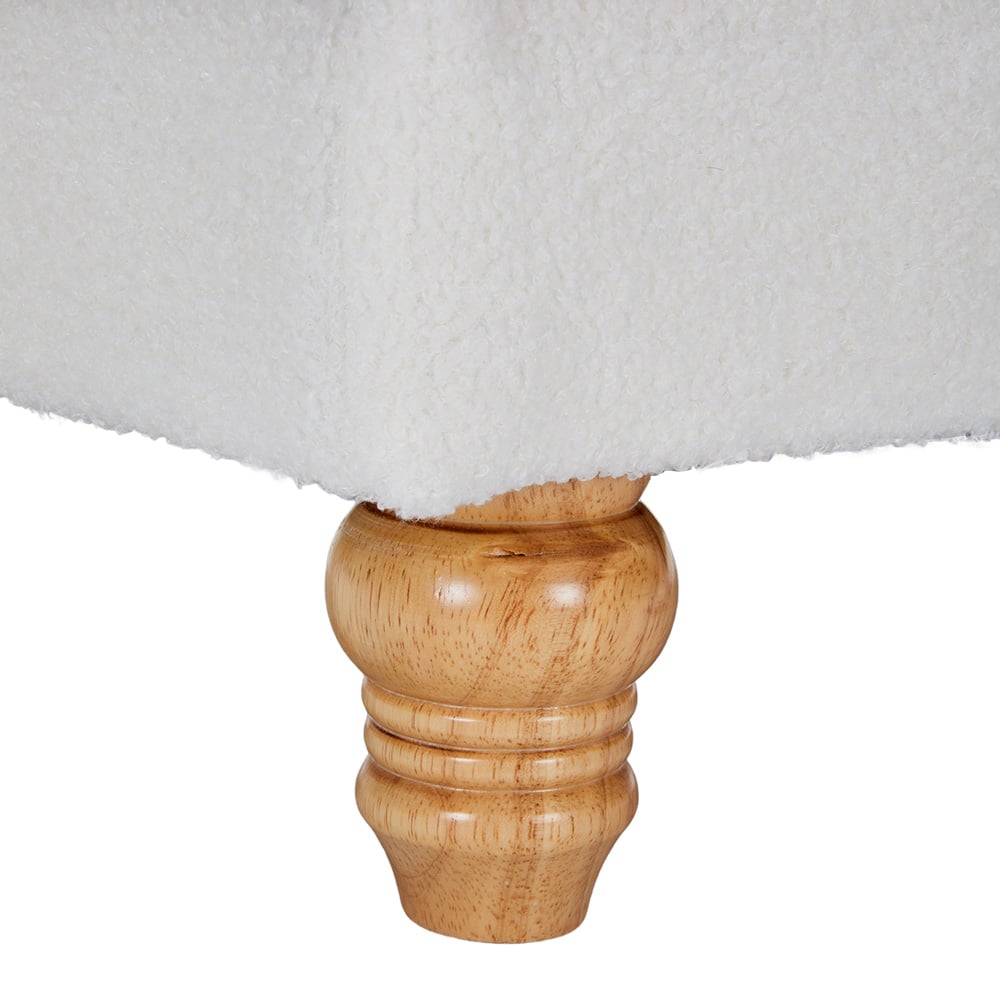 Living and Home Teddy Fleece Upholstered Footstool Image 4