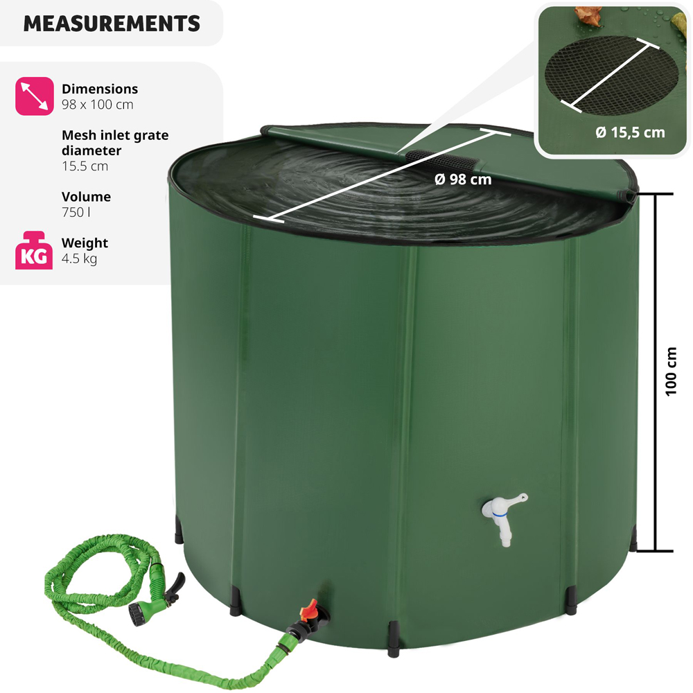 tectake 750L Green Water Butt Image 9