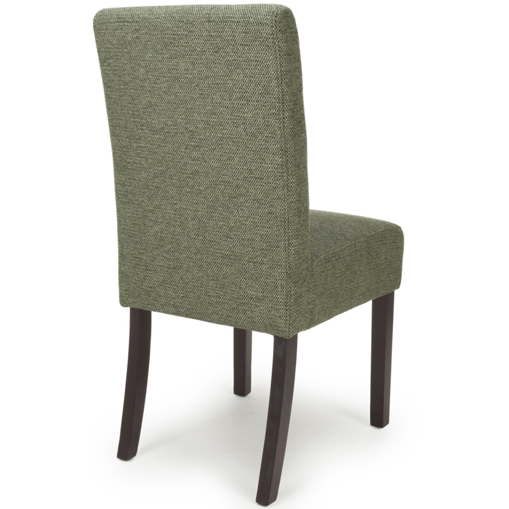 Portland Harlow Olive Weave Walnut Legs Waffle Back Dining Chair Image 5