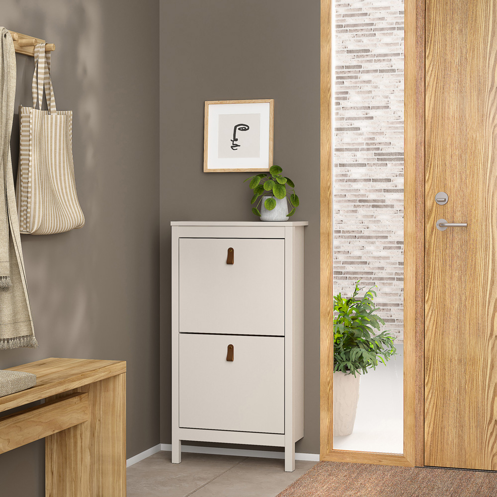 Florence Barcelona 2 Flip Door Cashmere Shoe Cabinet Image 5