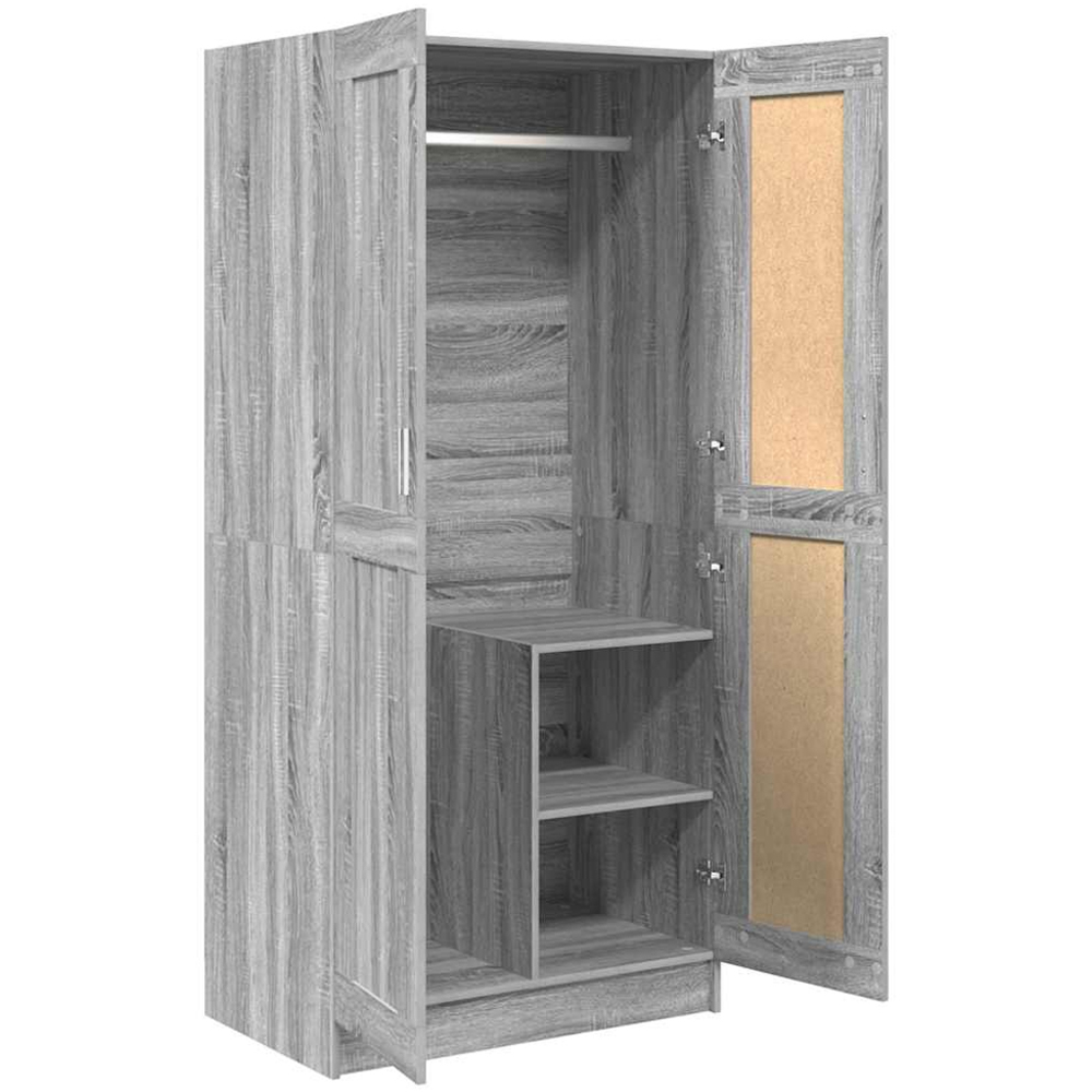 vidaXL 2 Door Grey Sonoma Wooden Wardrobe Image 3