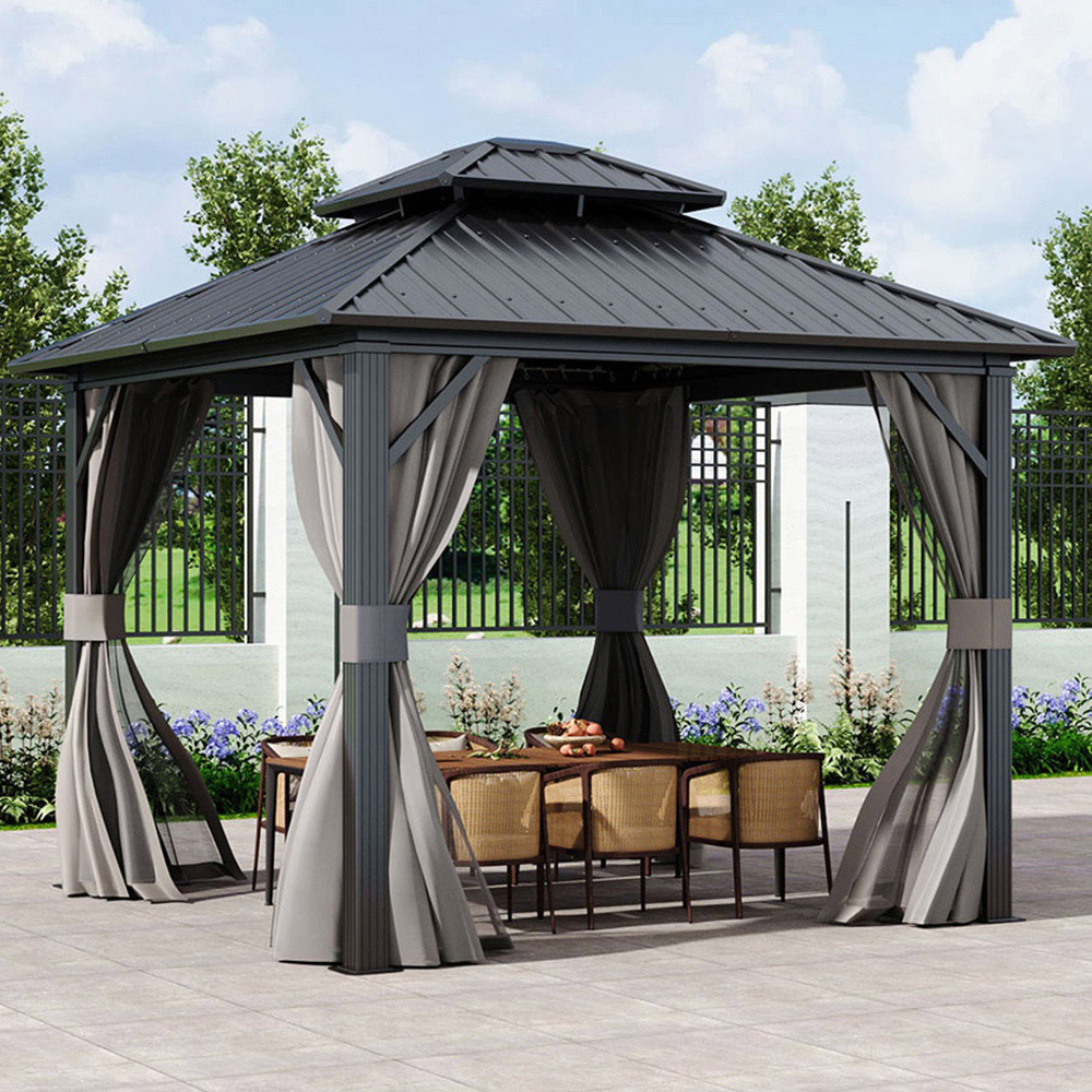 Living and Home Hardtop Patio Gazebo 9 x 9ft Image 1